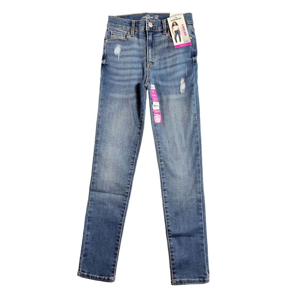 Jordache Girls High Rise Skinny Stretch Jeans Size 12 Slim Medenz Blue NWT